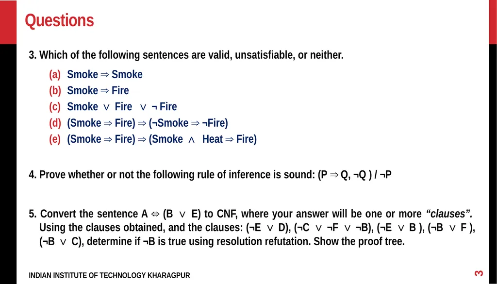 Tutorial - Propositional Logic Foundations of - slide 3 of 5