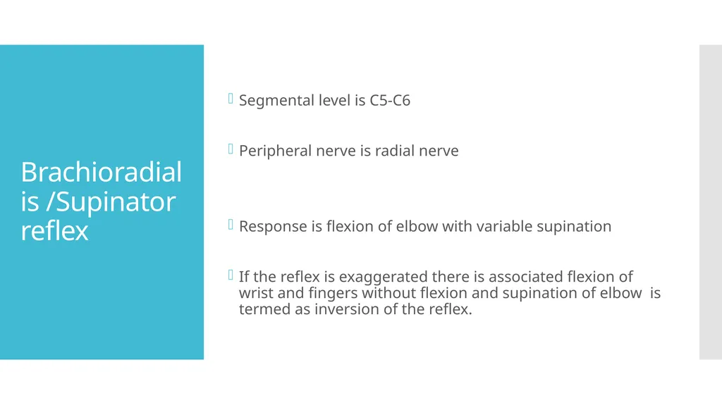 EXAMINATION OF UPPER LIMB DEEP TENDON REFLEXES Dr - slide 15 of 28