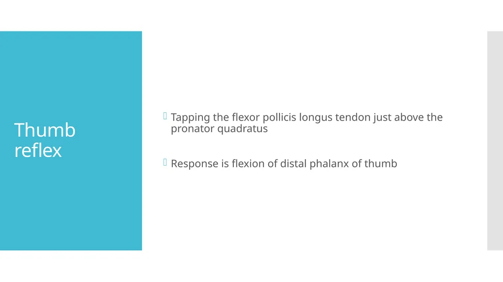 EXAMINATION OF UPPER LIMB DEEP TENDON REFLEXES Dr - slide 27 of 28