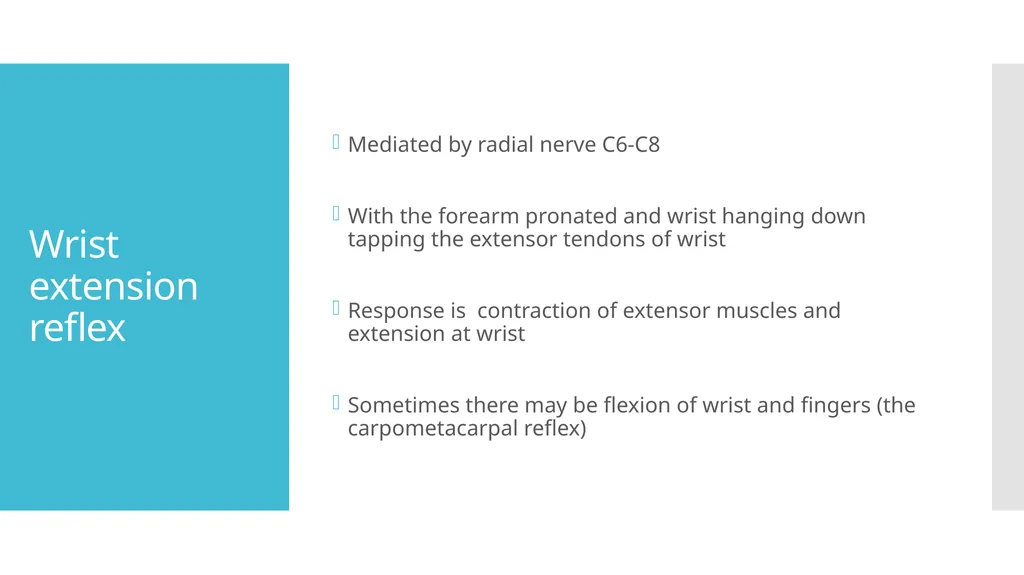 EXAMINATION OF UPPER LIMB DEEP TENDON REFLEXES Dr - slide 25 of 28
