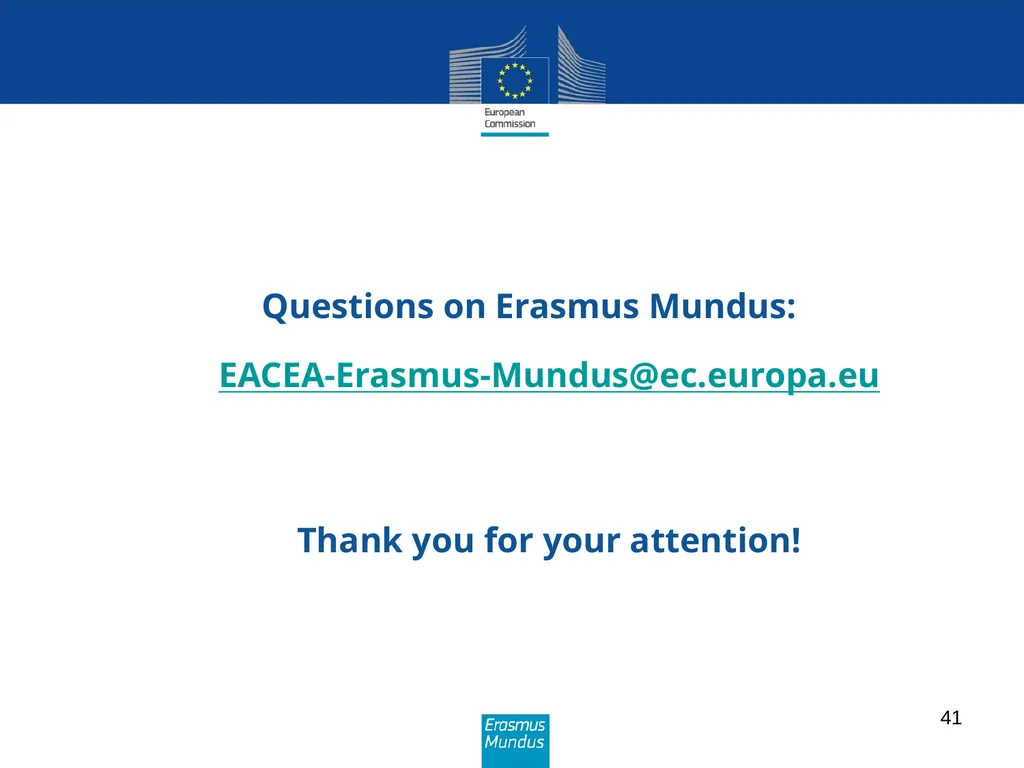 Erasmus Mundus The programme in brief (Amman, 21st - slide 41 of 41