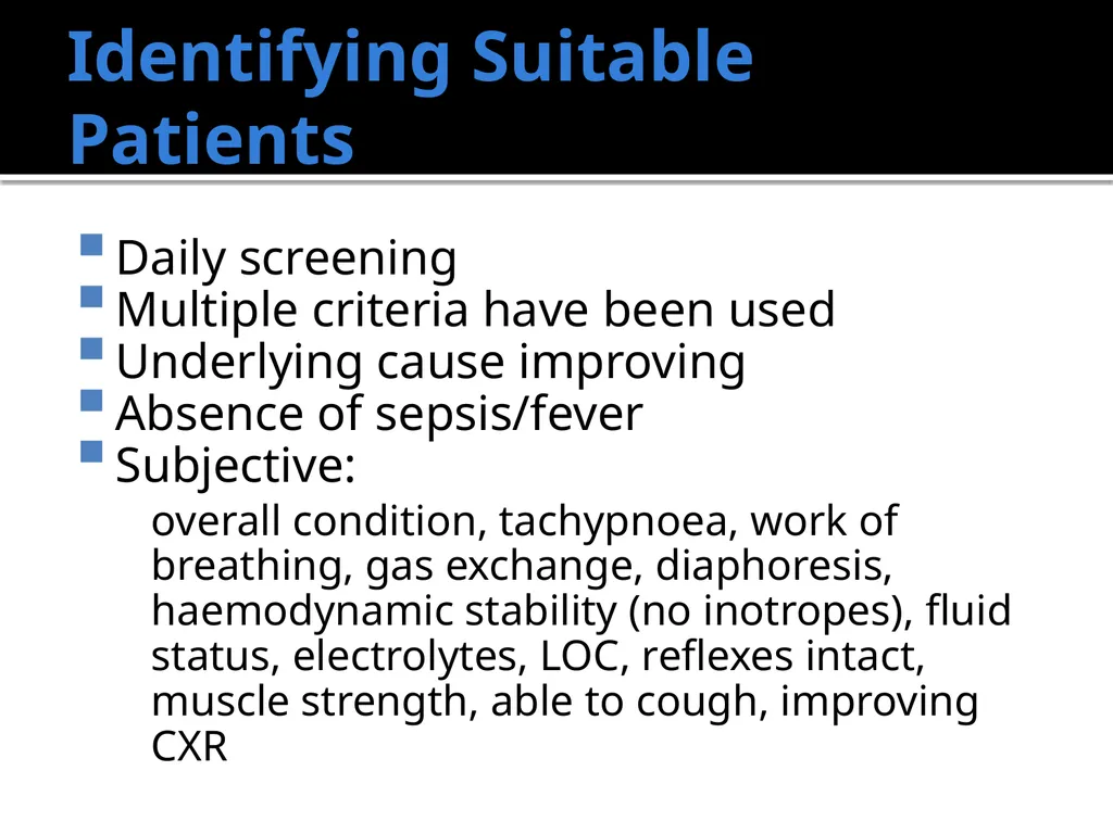 Weaning from the Ventilator Saadiq Moolla ICU - slide 4 of 28