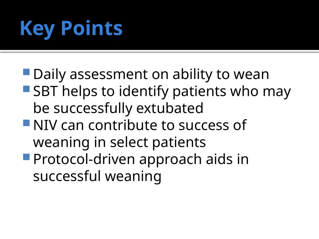Weaning from the Ventilator Saadiq Moolla ICU - slide 27 of 28