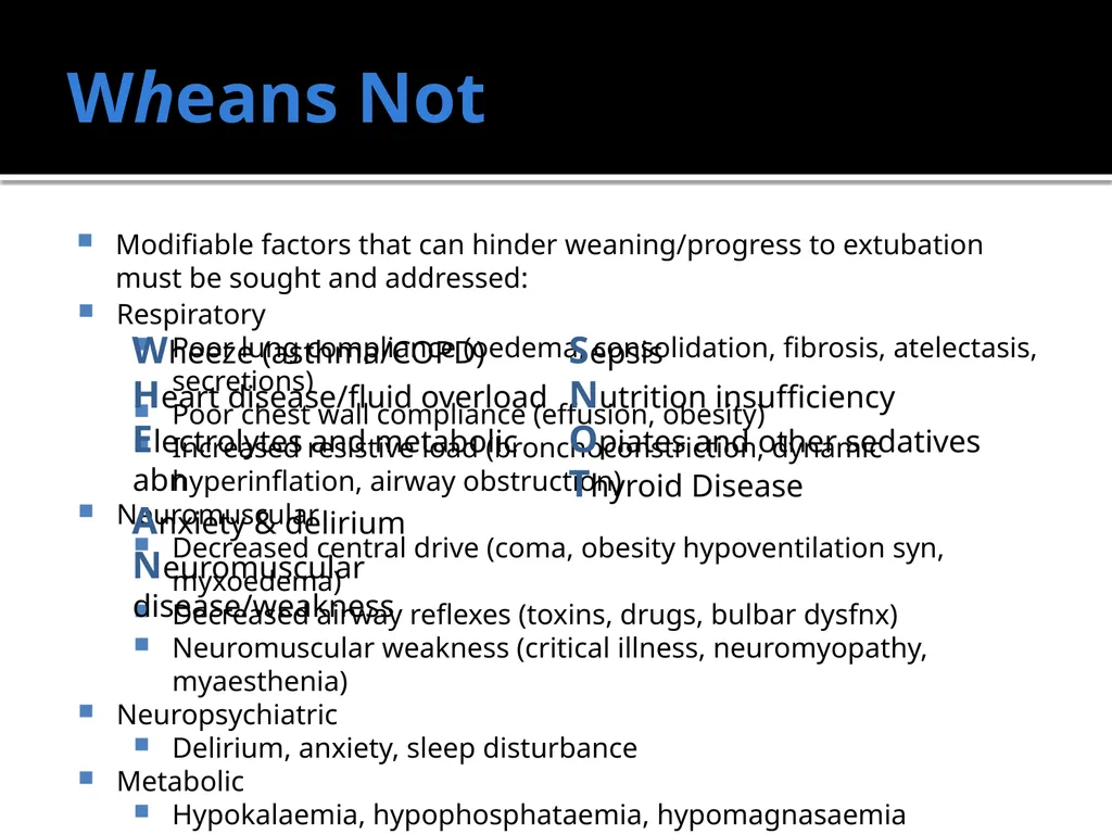 Weaning from the Ventilator Saadiq Moolla ICU - slide 24 of 28