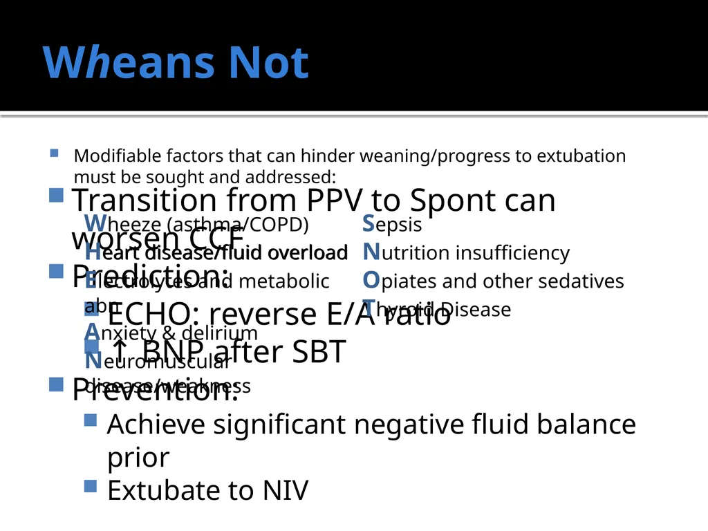 Weaning from the Ventilator Saadiq Moolla ICU - slide 25 of 28