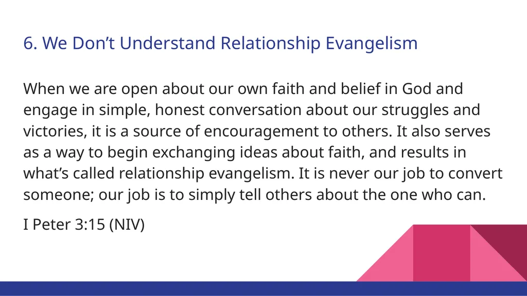 The Black Church: Obstacles to Sharing Our Faith - slide 10 of 14