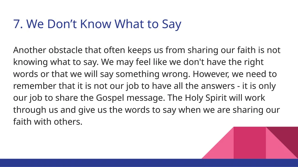 The Black Church: Obstacles to Sharing Our Faith - slide 11 of 14
