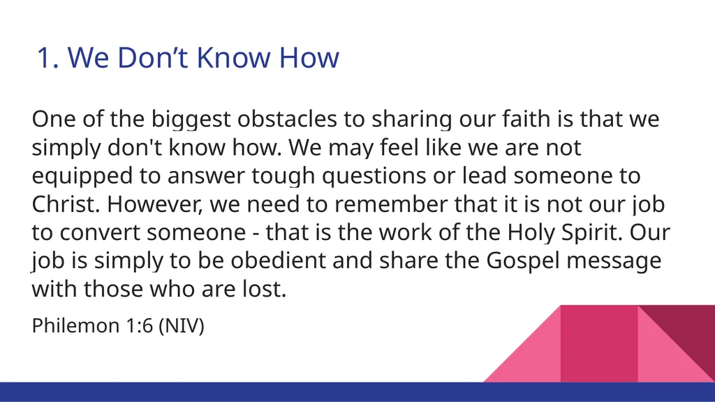 The Black Church: Obstacles to Sharing Our Faith - slide 5 of 14