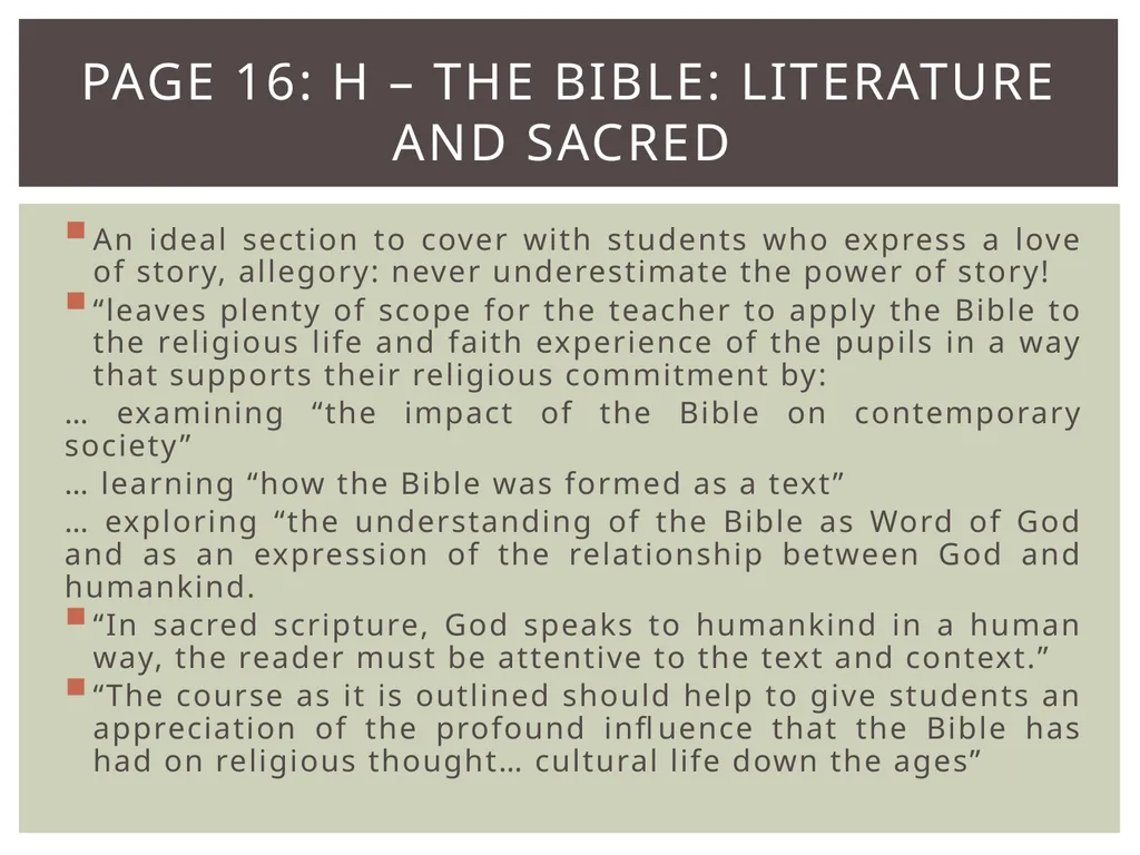 Leaving Certificate Religious Education Syllabus - slide 14 of 20