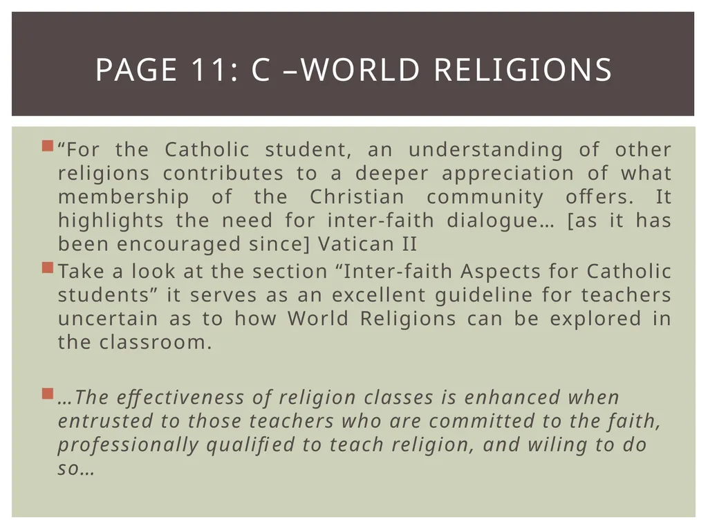 Leaving Certificate Religious Education Syllabus - slide 9 of 20