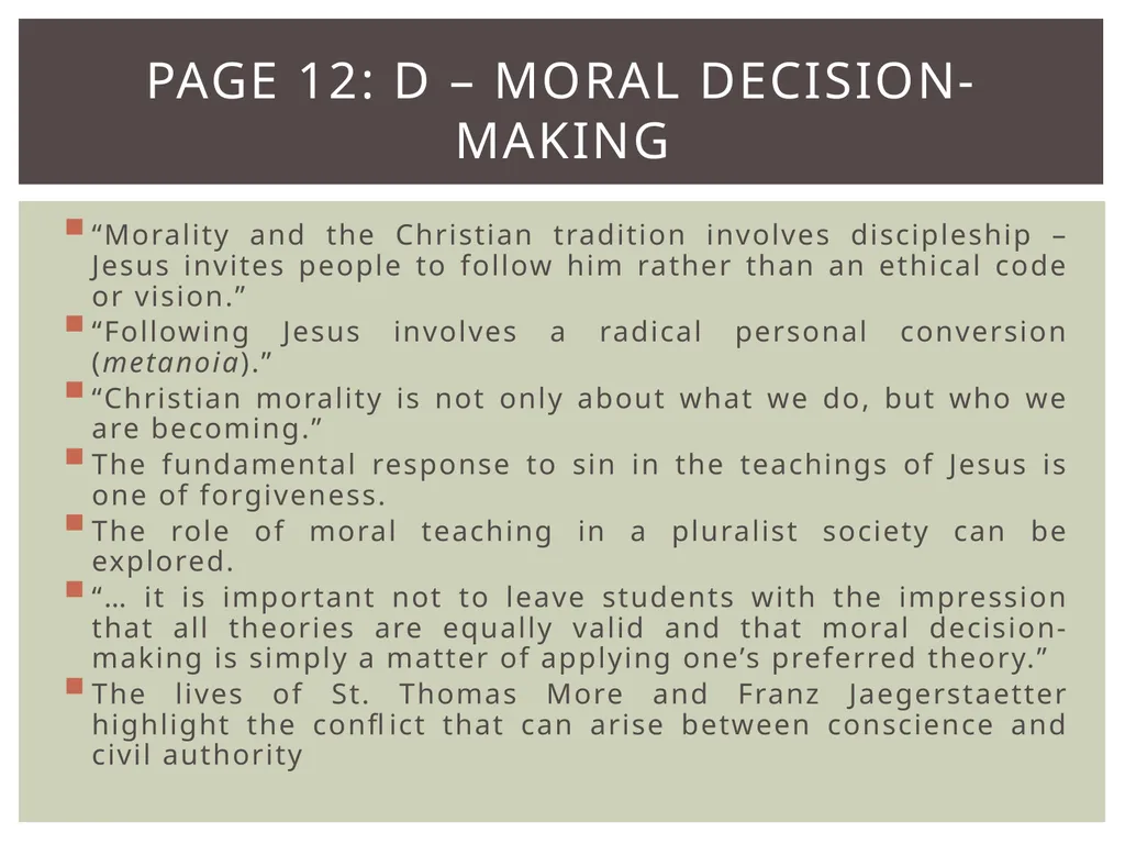 Leaving Certificate Religious Education Syllabus - slide 10 of 20