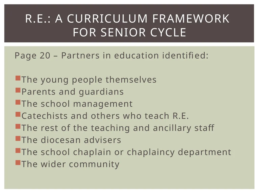 Leaving Certificate Religious Education Syllabus - slide 17 of 20