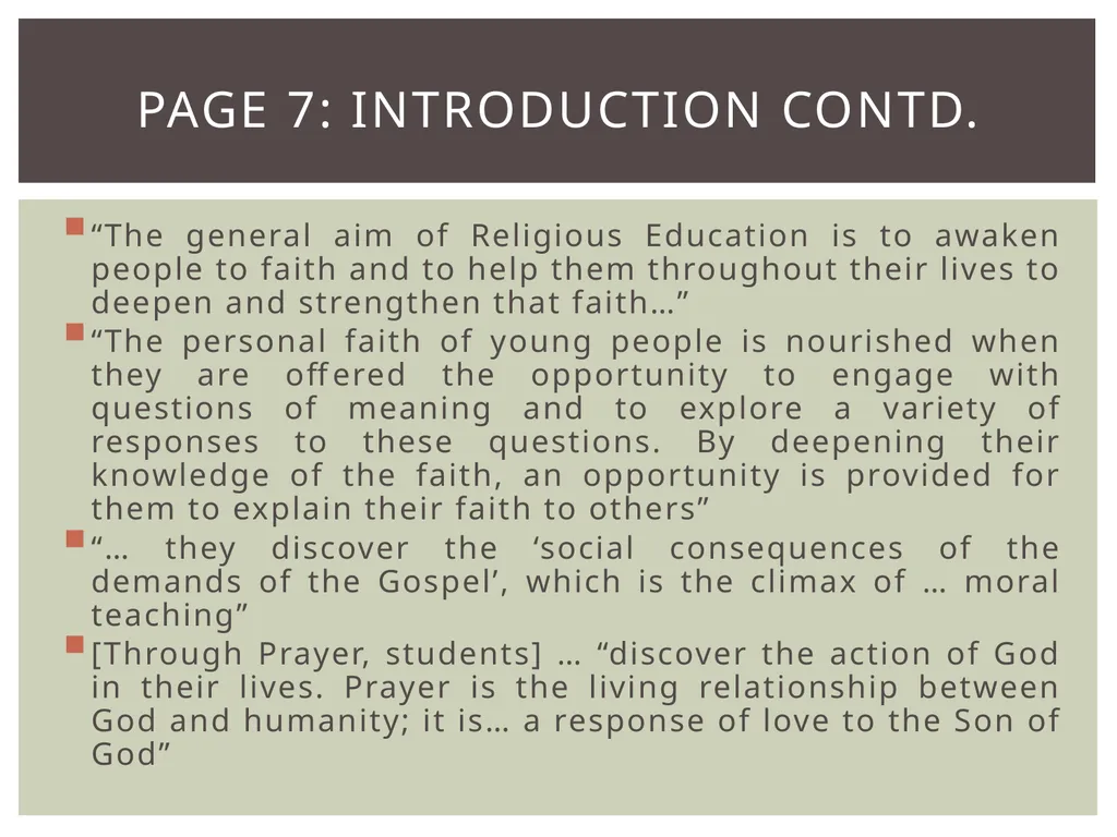 Leaving Certificate Religious Education Syllabus - slide 4 of 20