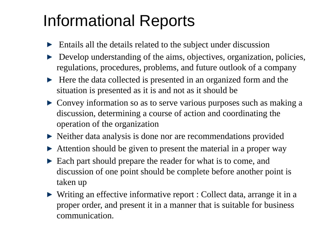 Business Reports Introduction Reports are written - slide 21 of 101