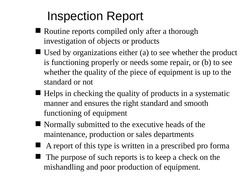 Business Reports Introduction Reports are written - slide 18 of 101