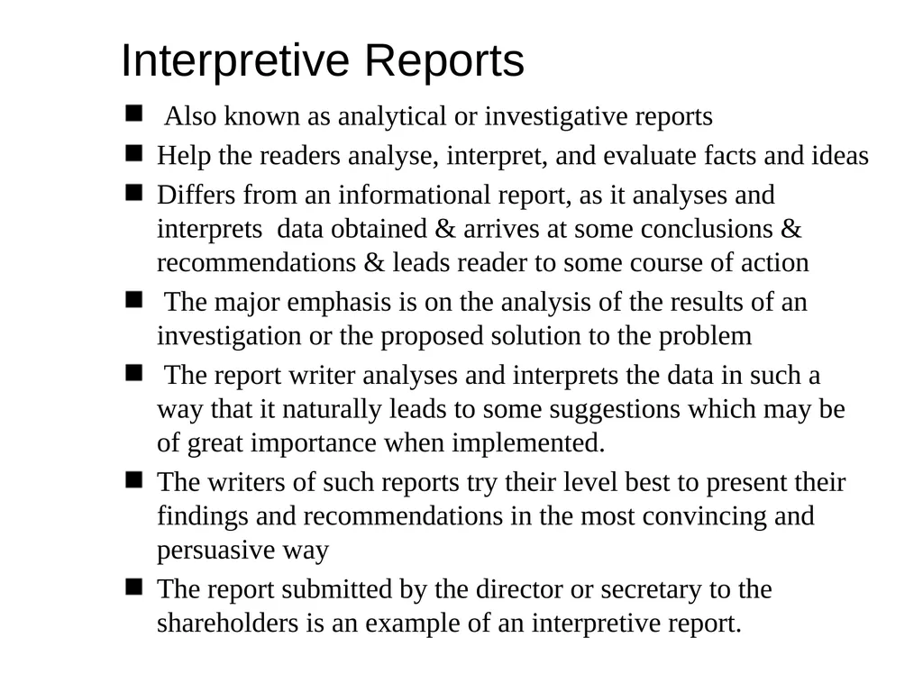 Business Reports Introduction Reports are written - slide 22 of 101