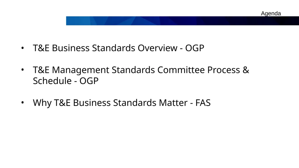 New Travel & Expense (T&E) Business Standards - slide 3 of 15