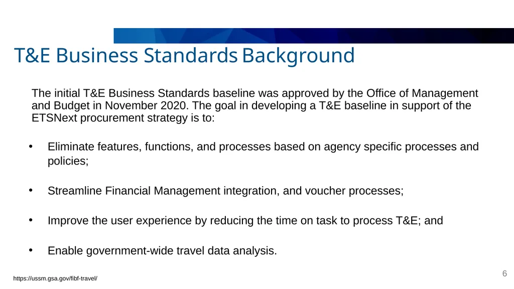New Travel & Expense (T&E) Business Standards - slide 6 of 15