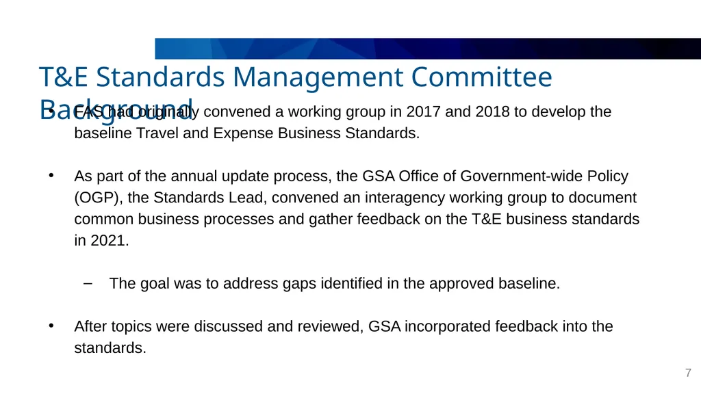 New Travel & Expense (T&E) Business Standards - slide 7 of 15