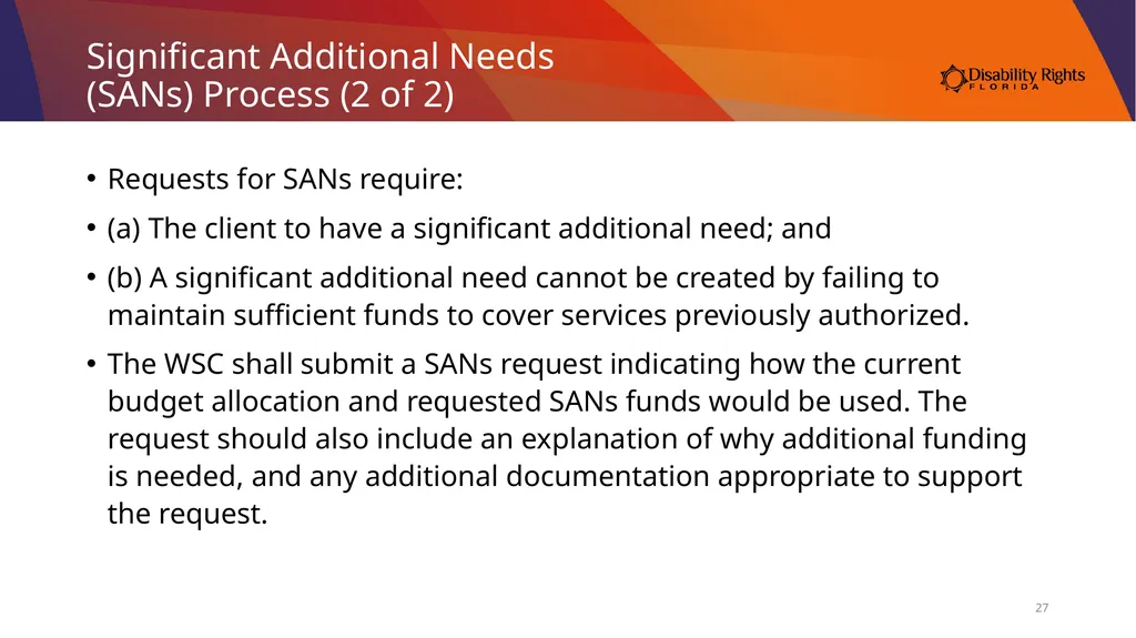Accessing Services Through the Medicaid iBudget - slide 27 of 36