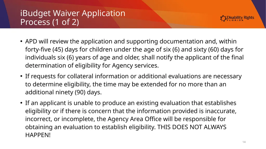 Accessing Services Through the Medicaid iBudget - slide 14 of 36