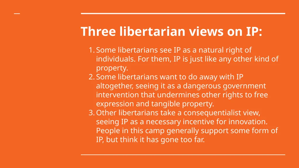 Libertarianism & Intellectual Property Dr. Wayne - slide 5 of 15