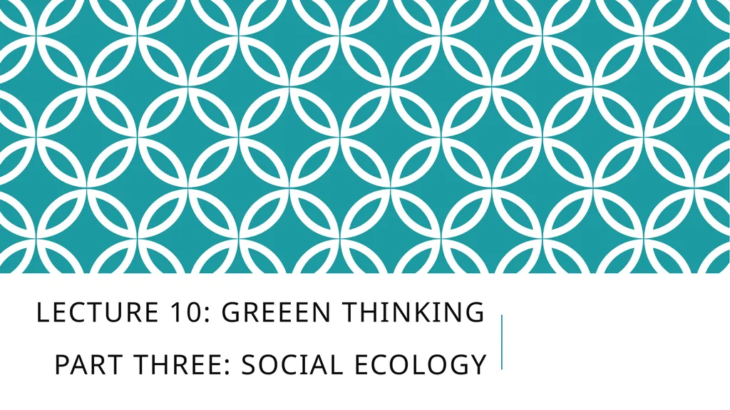 Lecture 10: Greeen Thinking Part Three: Social - slide 1 of 8