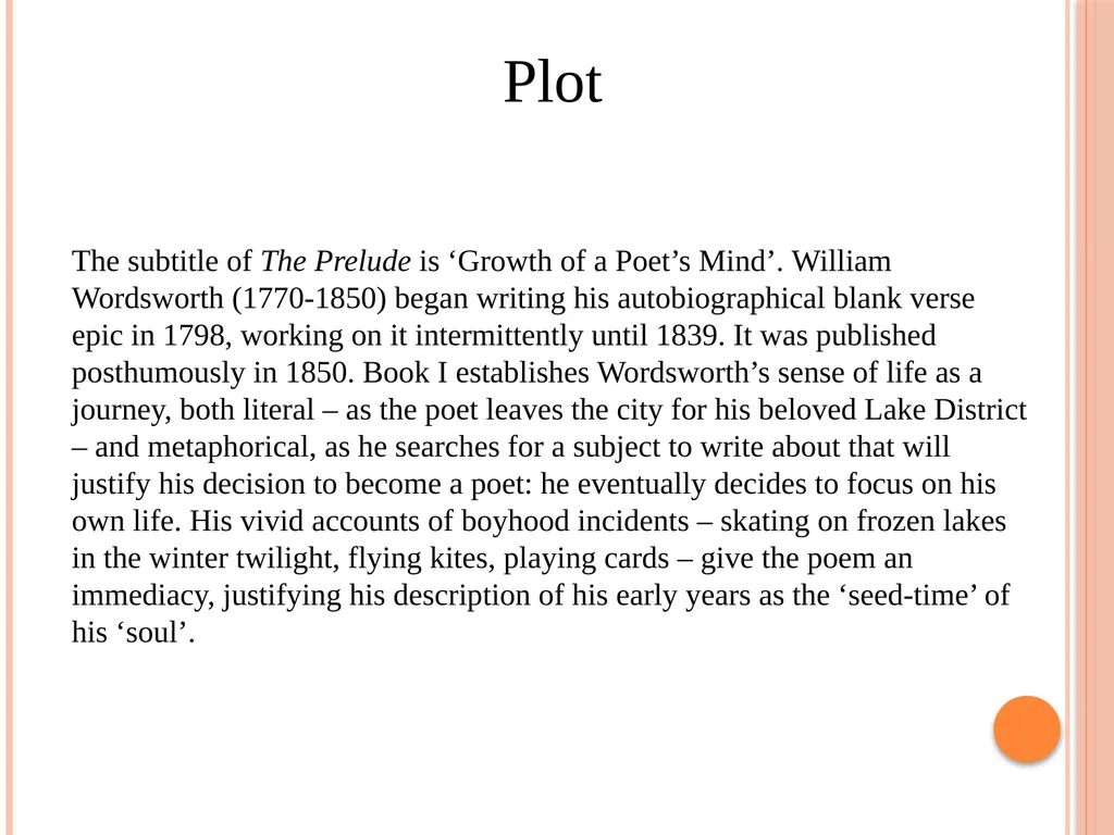 The Prelude (Book I) William Wordsworth Presented - slide 4 of 5