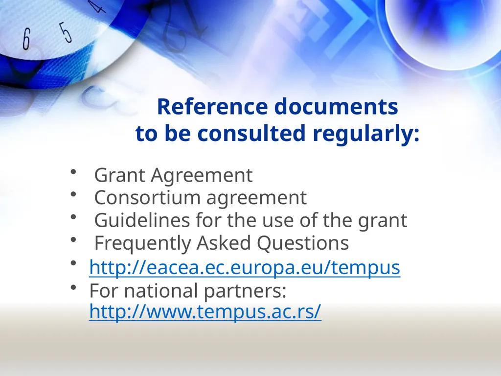 Financial Rules Reference documents to be - slide 2 of 35