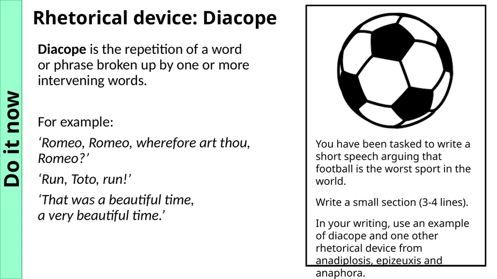 Rhetorical device: Anaphora Anaphora is the - slide 4 of 8