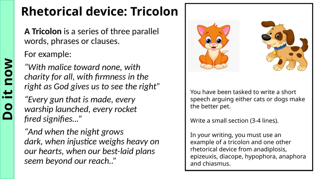 Rhetorical device: Anaphora Anaphora is the - slide 6 of 8