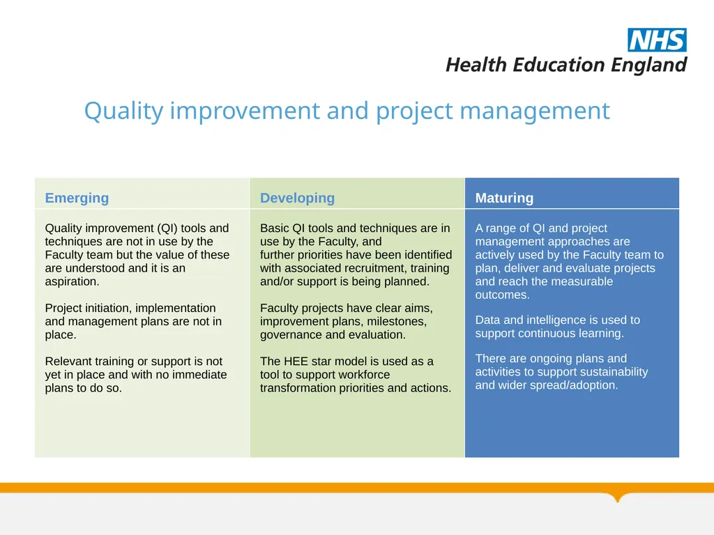 Allied Health Professions Faculty Maturity Matrix - slide 10 of 14