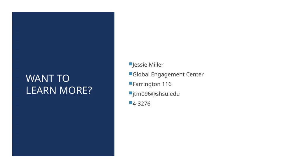 Faculty-Led Study Abroad Info Session Jessie - slide 14 of 14