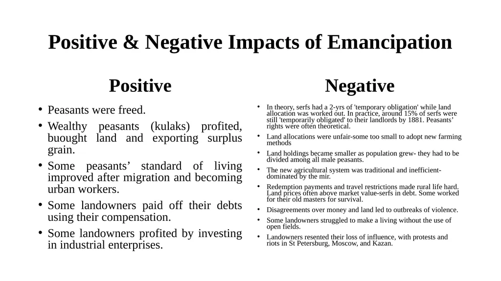 Emancipation of Serfs, 1861 Definition of Serf: A - slide 7 of 11