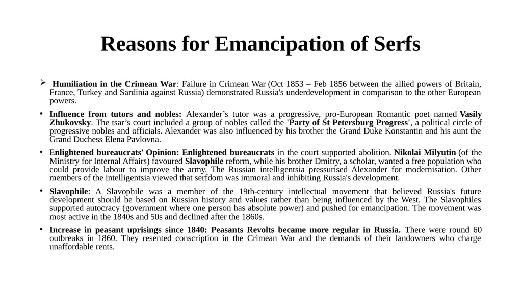 Emancipation of Serfs, 1861 Definition of Serf: A - slide 2 of 11