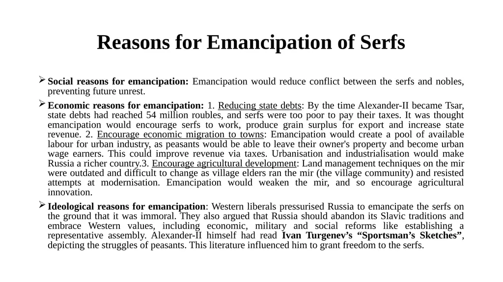 Emancipation of Serfs, 1861 Definition of Serf: A - slide 3 of 11