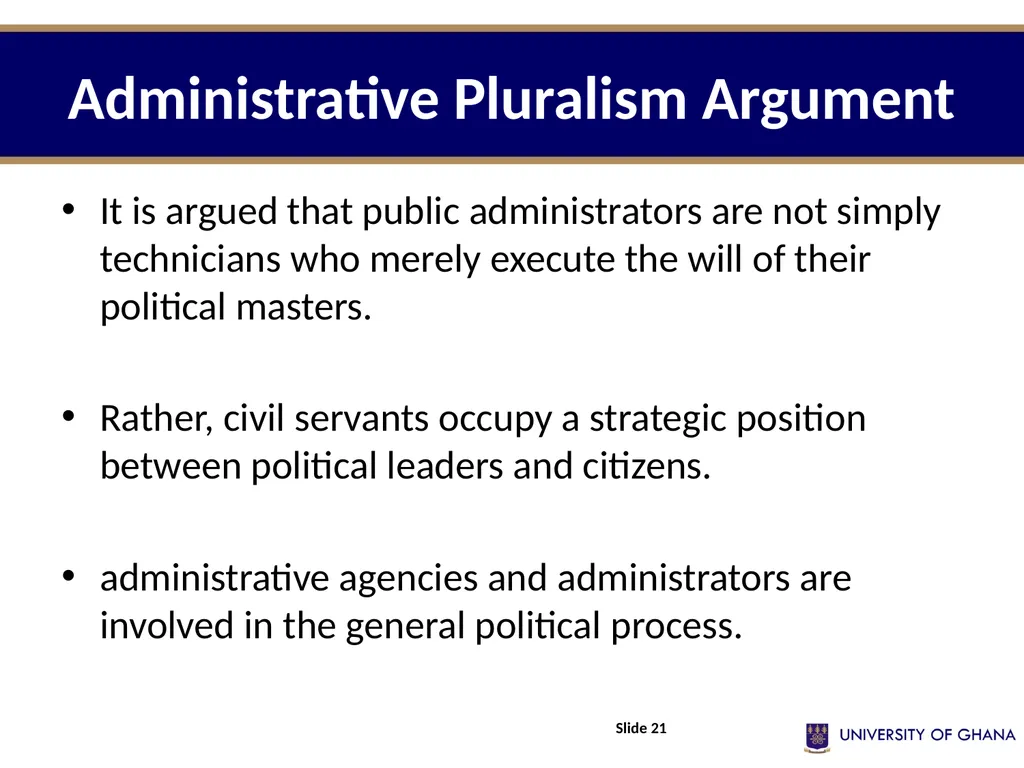 POLI 213 INTRODUCTION TO PUBLIC ADMINISTRATION - slide 21 of 27