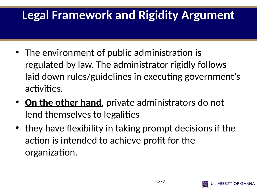 POLI 213 INTRODUCTION TO PUBLIC ADMINISTRATION - slide 8 of 27
