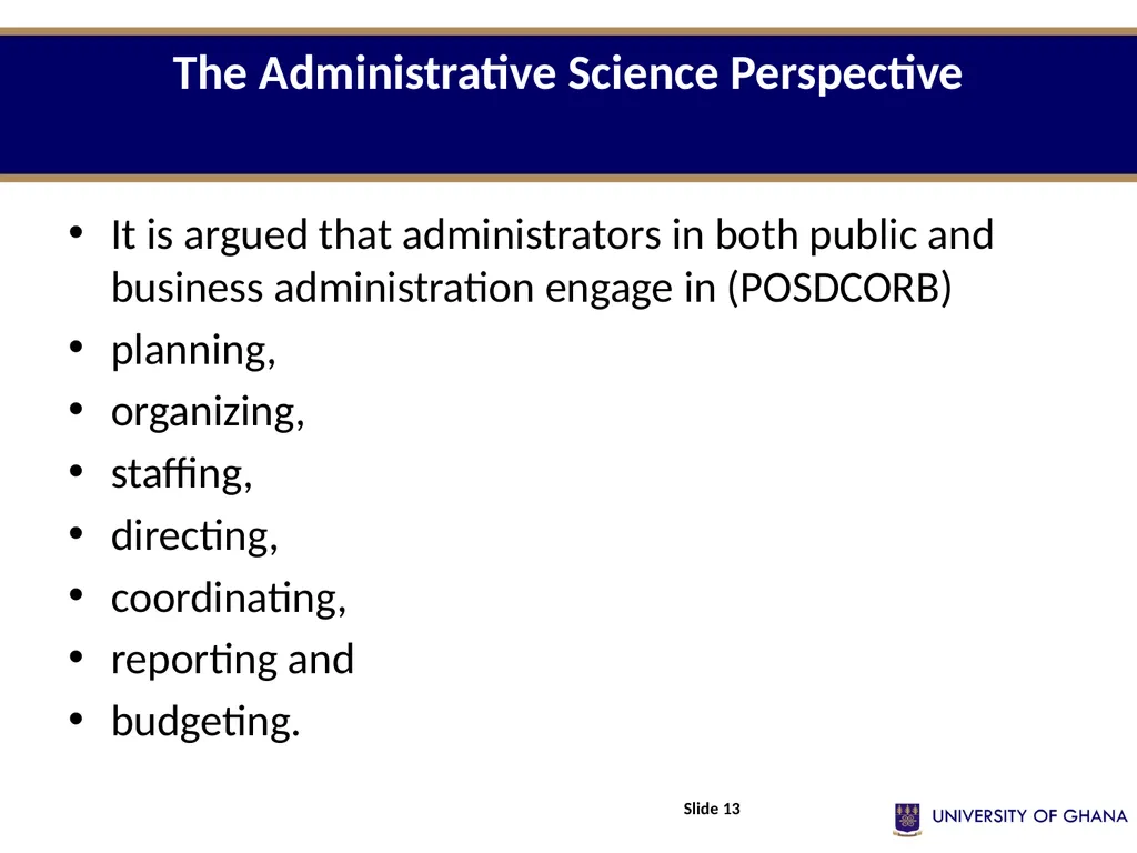 POLI 213 INTRODUCTION TO PUBLIC ADMINISTRATION - slide 13 of 27