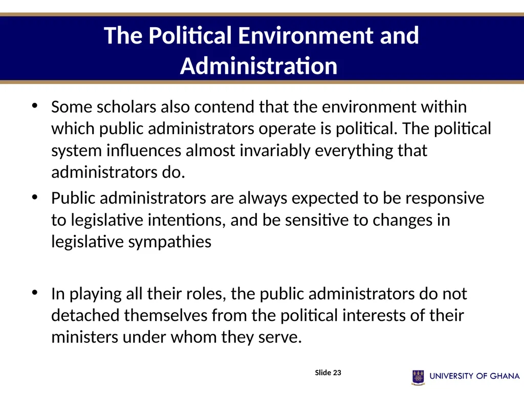 POLI 213 INTRODUCTION TO PUBLIC ADMINISTRATION - slide 23 of 27
