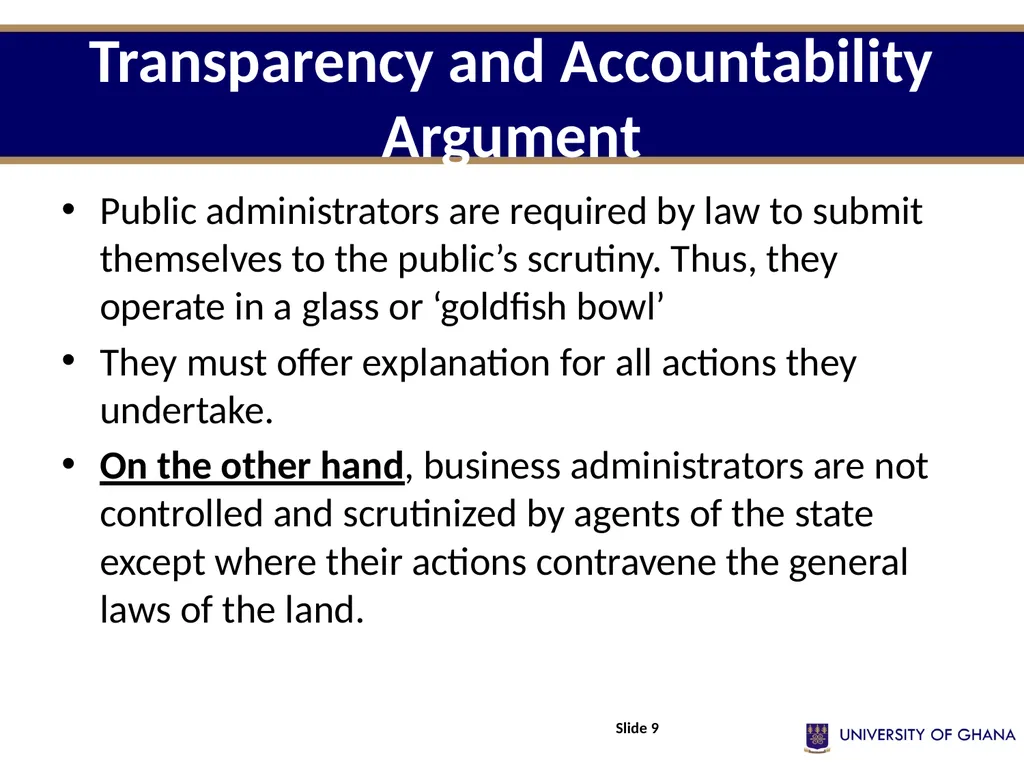 POLI 213 INTRODUCTION TO PUBLIC ADMINISTRATION - slide 9 of 27