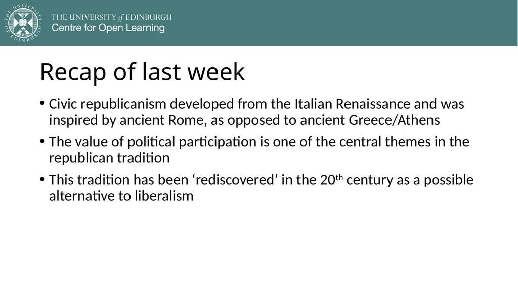 Democracy in Theory and Practice 4. Classic - slide 2 of 32