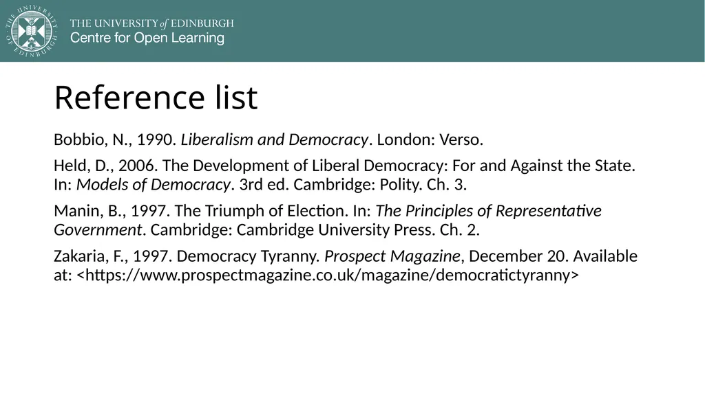 Democracy in Theory and Practice 4. Classic - slide 30 of 32