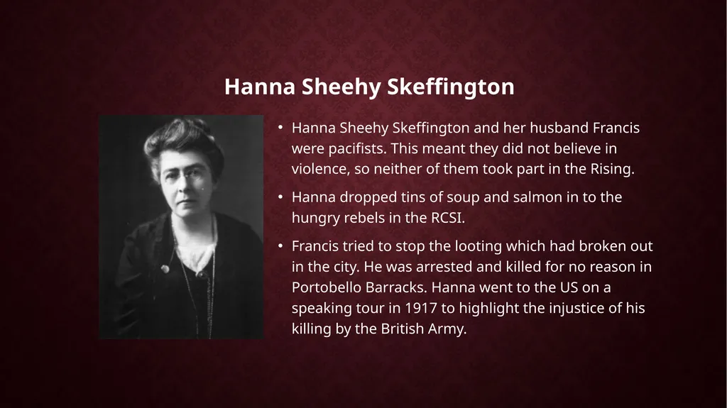 Women and the 1916 Rising Who? Where? Women who - slide 15 of 18