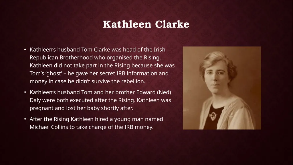 Women and the 1916 Rising Who? Where? Women who - slide 14 of 18