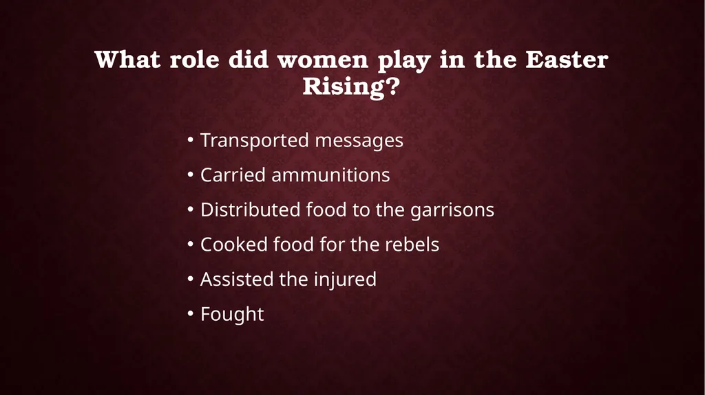 Women and the 1916 Rising Who? Where? Women who - slide 3 of 18