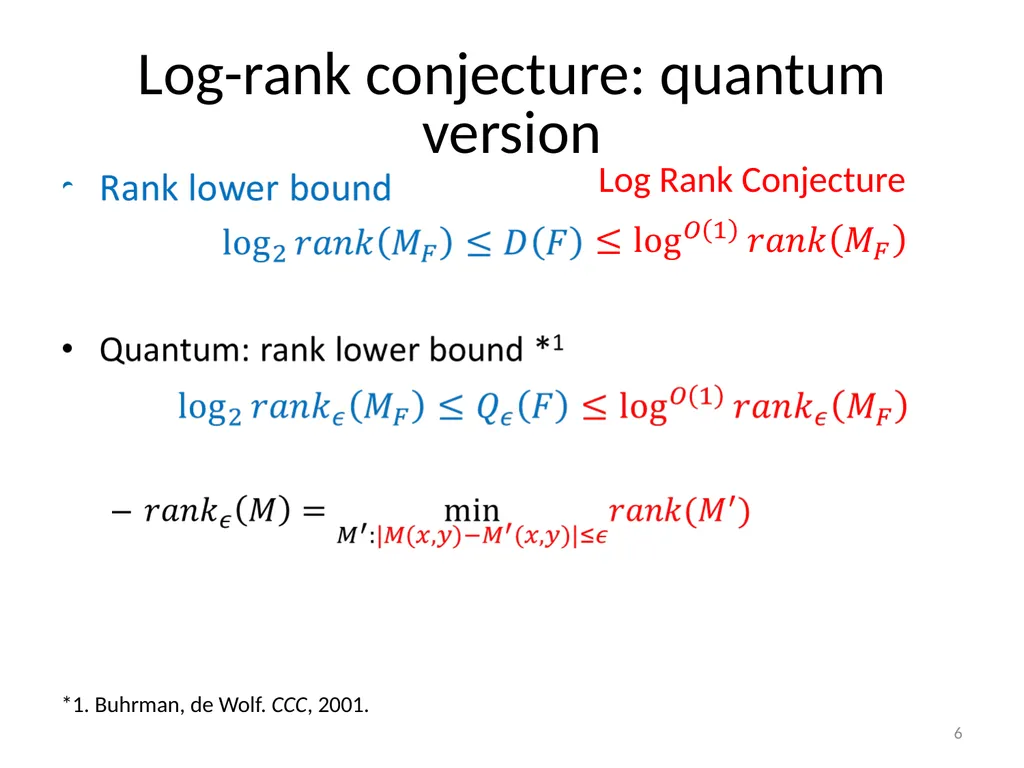 Effcient quantum protocols for XOR functions - slide 6 of 18