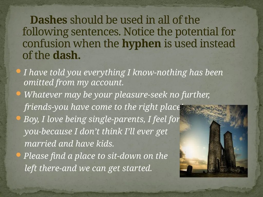 UWF Writing Lab Hyphens and Dashes A Mini-Lesson - slide 3 of 10