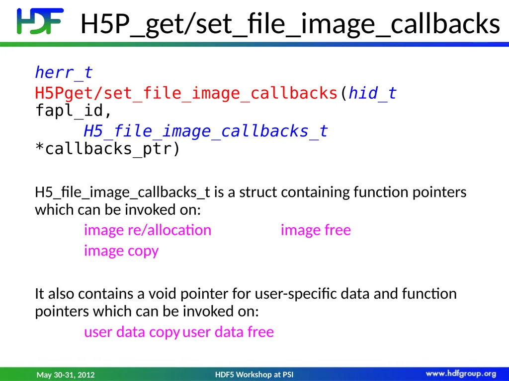 HDF5 File Image Operations Dana Robinson The HDF - slide 11 of 21