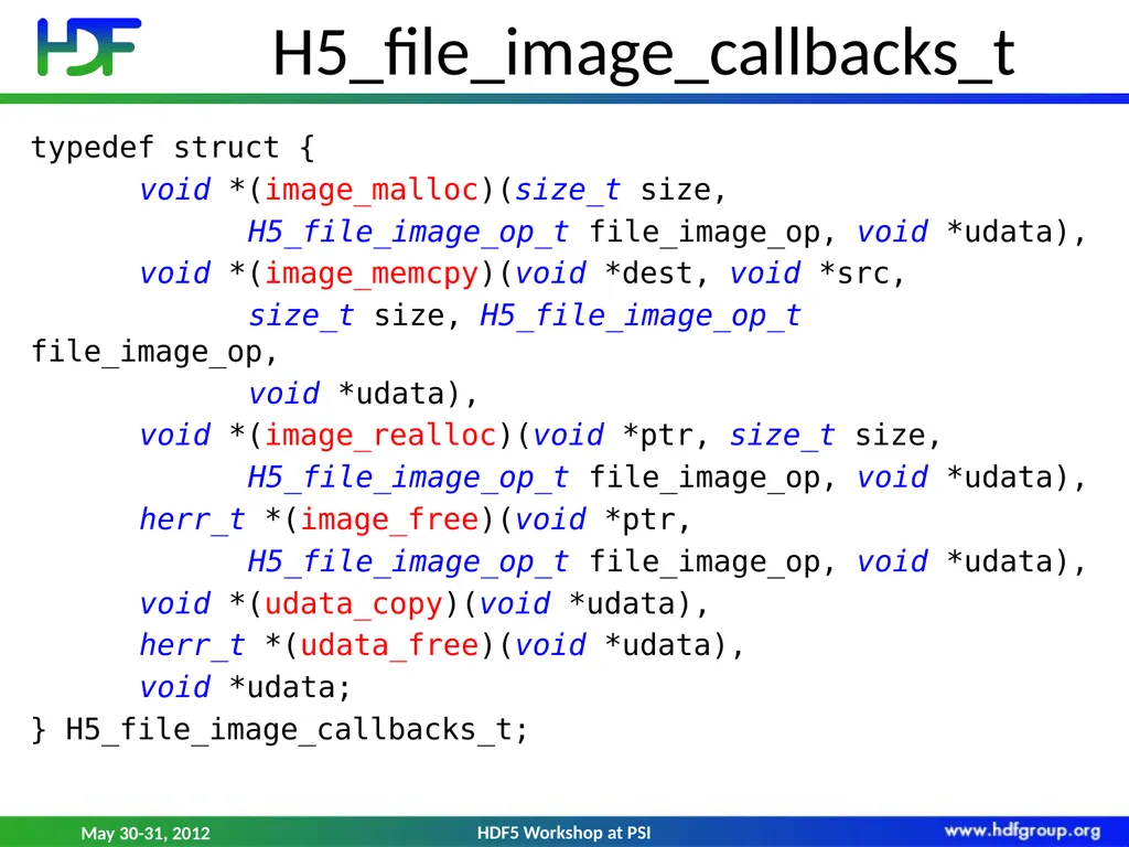 HDF5 File Image Operations Dana Robinson The HDF - slide 13 of 21